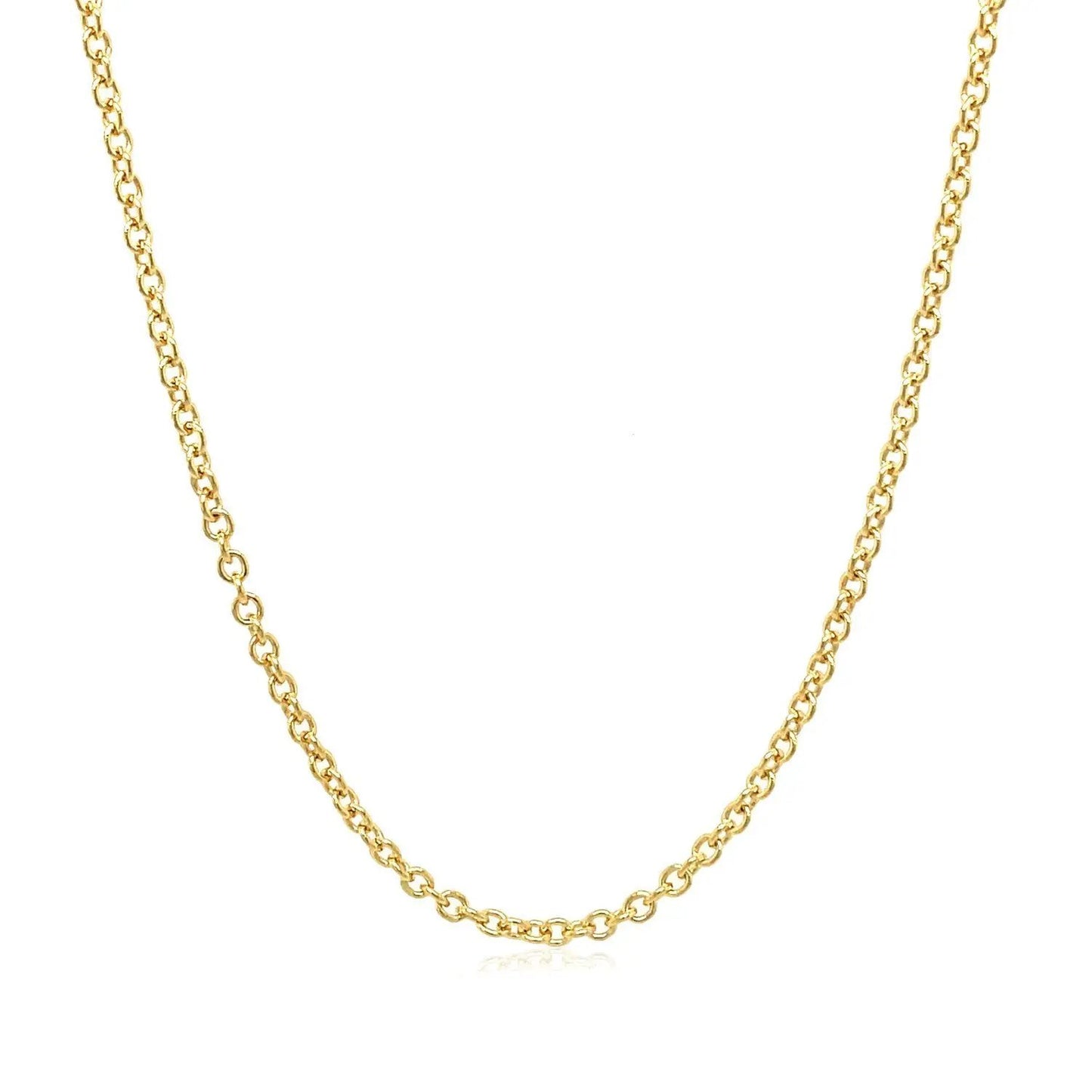 14k yellow gold round cable link chain necklace, 1.9mm, polished finish, Bids.com on Tampa Home & Garden Store