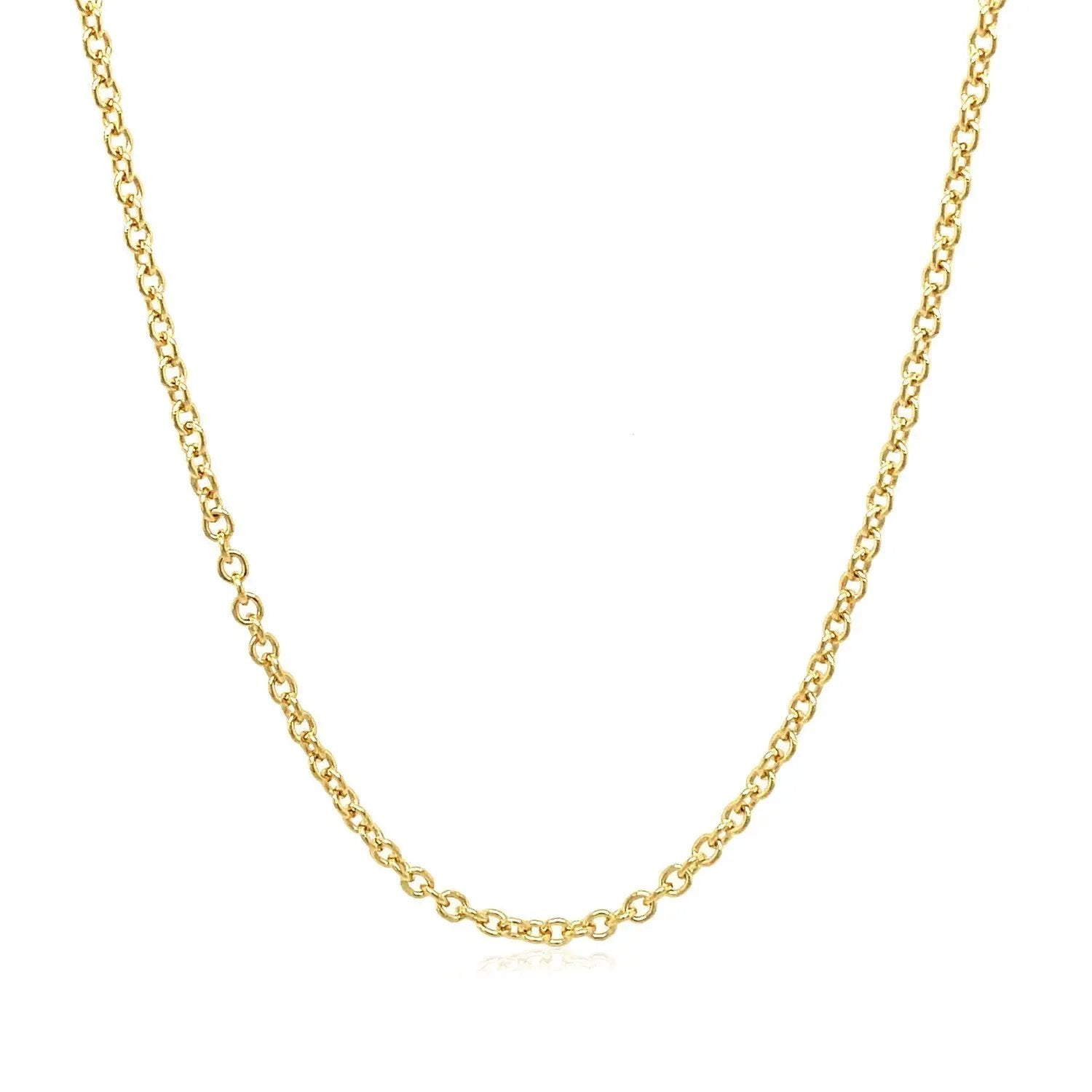 14k yellow gold round cable link chain necklace, 1.9mm, polished finish, Bids.com on Tampa Home & Garden Store