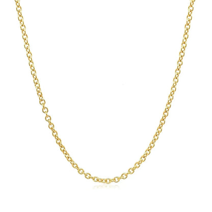14k yellow gold round cable link chain necklace, 1.9mm, polished finish, Bids.com on Tampa Home & Garden Store