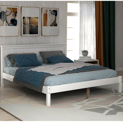 Strong Espresso Wood Platform Bed and Headboard