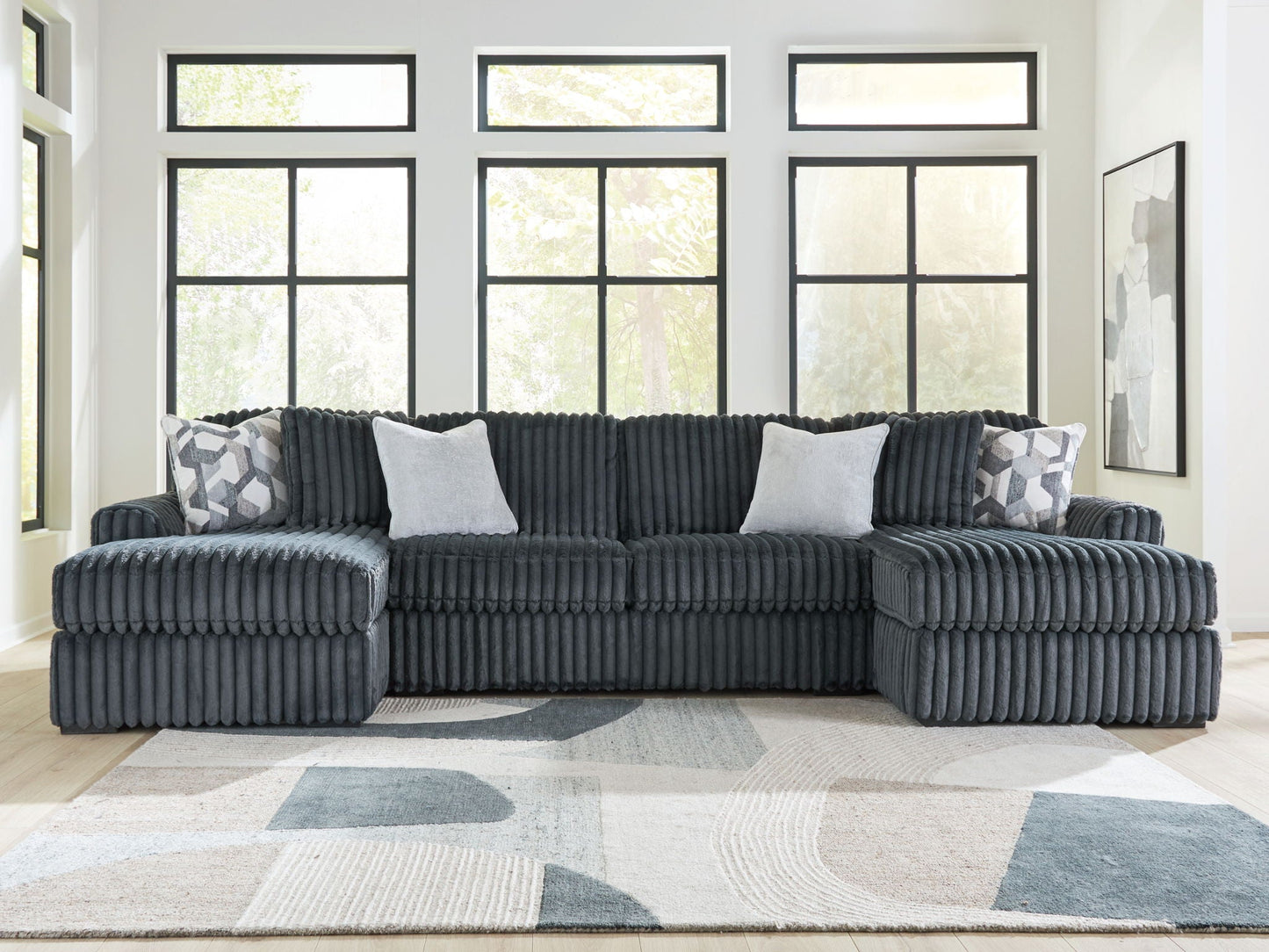 Midnight Madness Sectional and Jumbo Corduroy