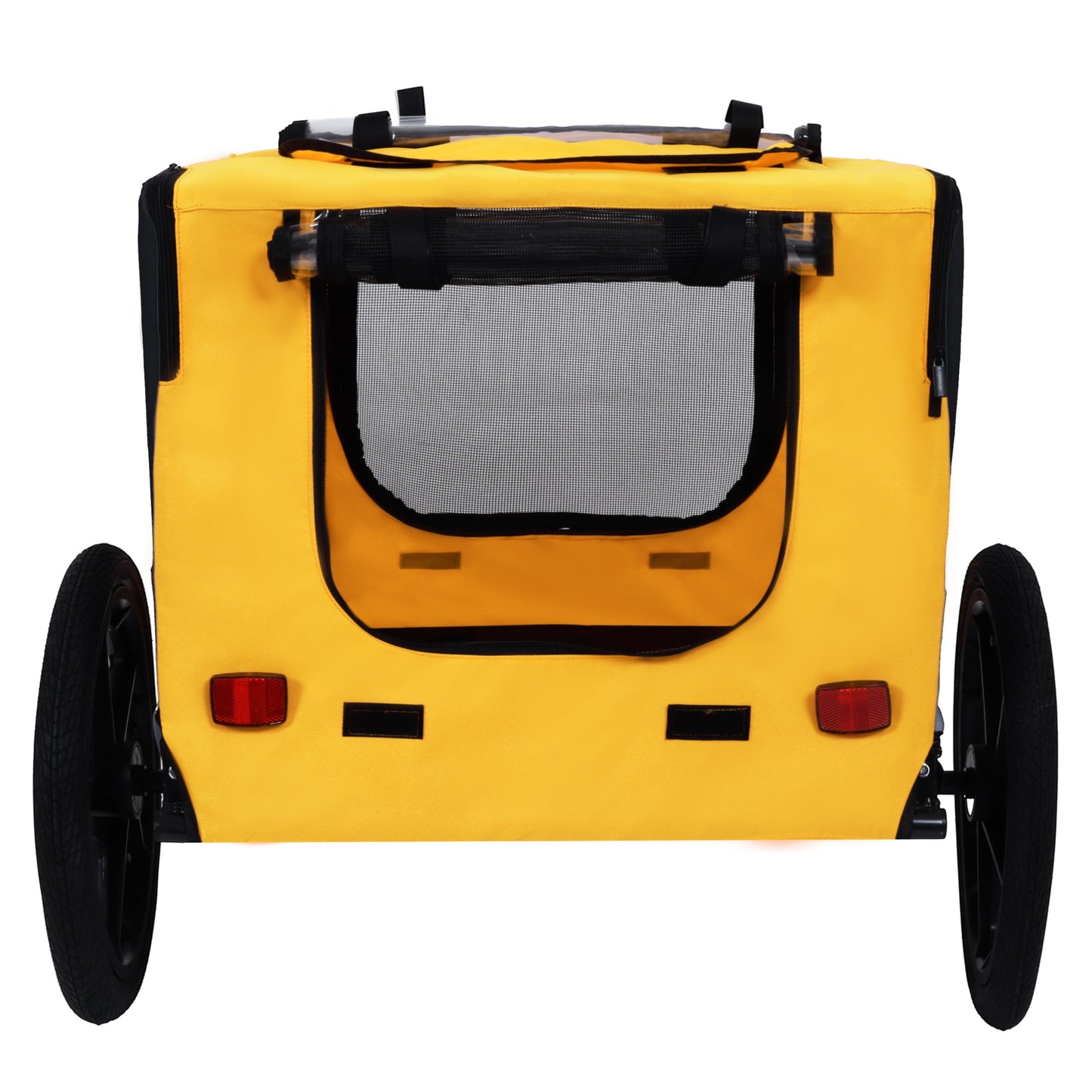 Pet Bike Trailer for medium dogs up to 66 lbs, yellow with mesh window, HouseOfZazla on Tampa Home & Garden Store