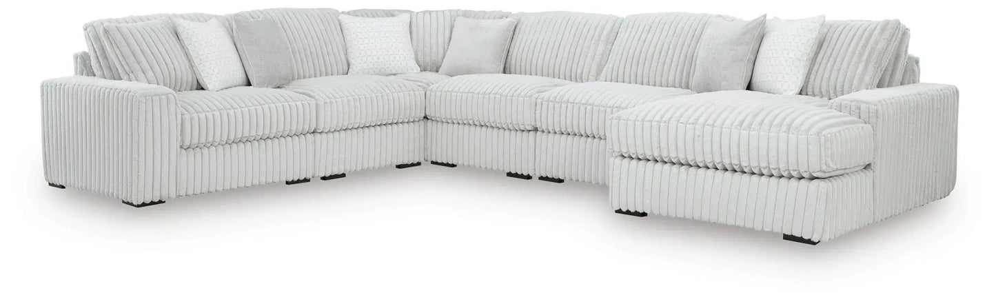 Stupendous sectional sofa in light gray corded fabric by Unique Piece Furniture on Tampa Home & Garden Store