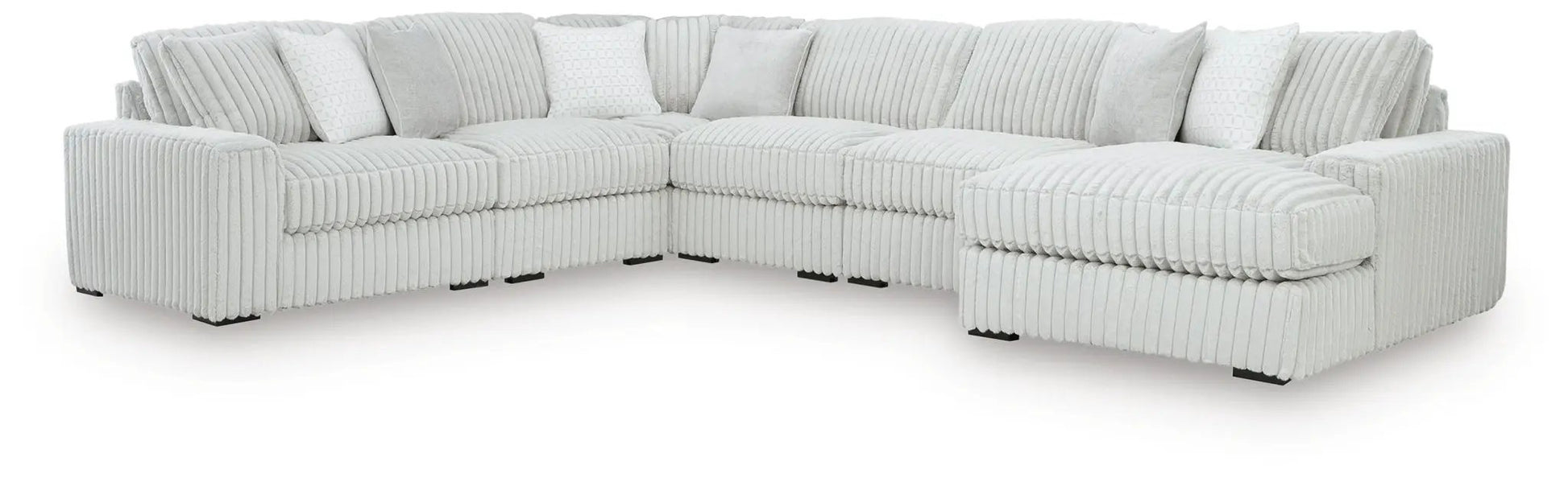 Stupendous sectional sofa in light gray corded fabric by Unique Piece Furniture on Tampa Home & Garden Store