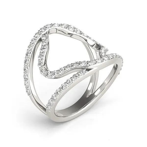 14k white gold diamond flower-style dual-band ring with 5/8 cttw, Bids.com on Tampa Home & Garden Store
