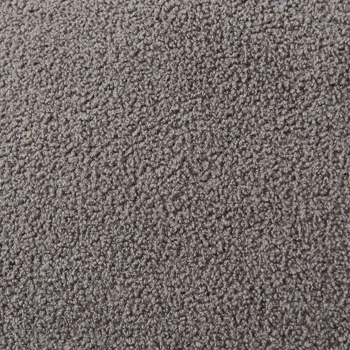 Loveseat sofa gray Sherpa fabric upholstery texture close-up on Tampa Home & Garden Store