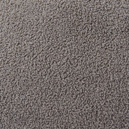 Loveseat sofa gray Sherpa fabric upholstery texture close-up on Tampa Home & Garden Store