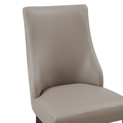 Modern dining chair set of 2 in gray upholstery with clean lines and stitched seams on Tampa Home & Garden Store