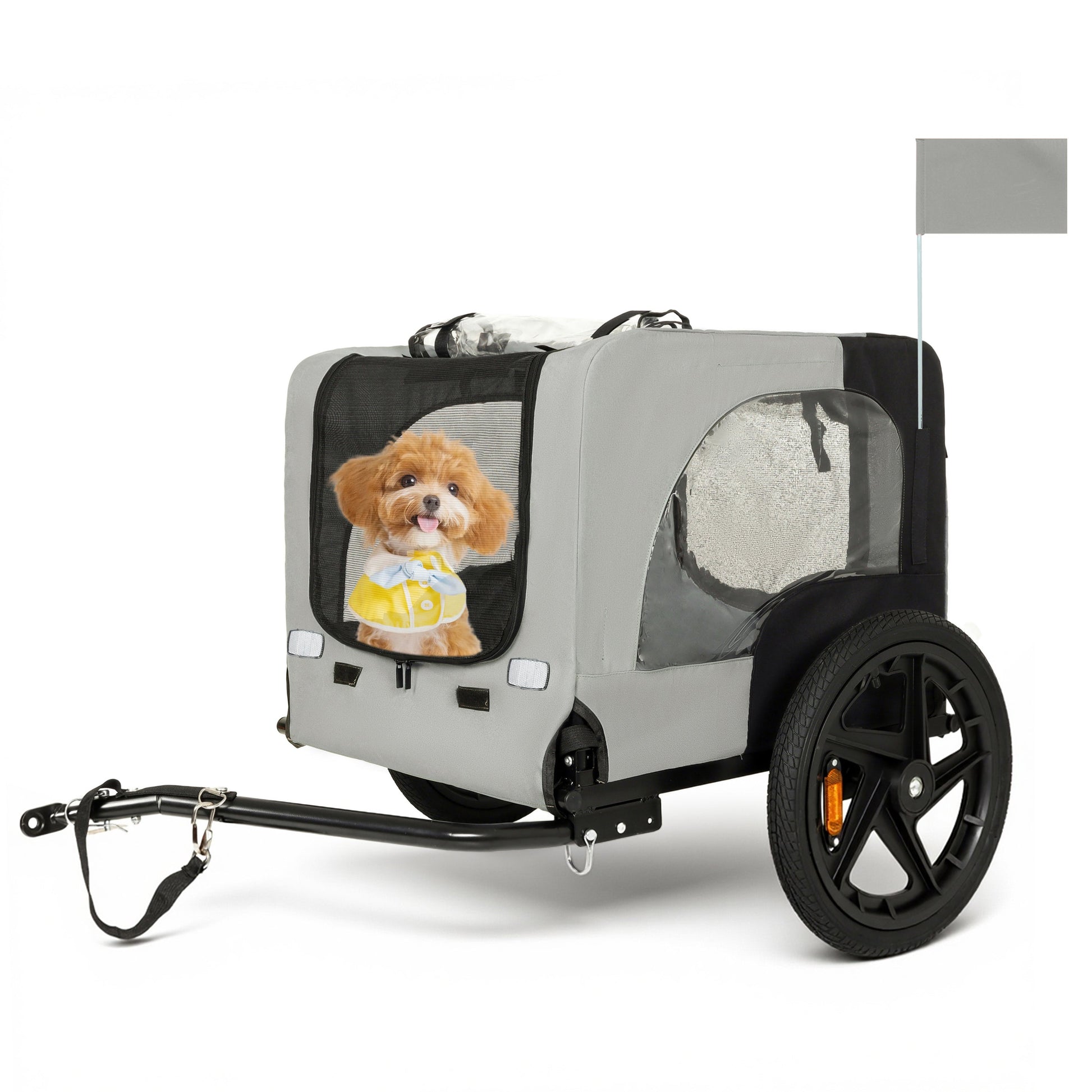 Outdoor Heavy Duty Collapsible Pet Bike Trailer with 16-inch all-terrain wheels by HouseOfZazla on Tampa Home & Garden Store