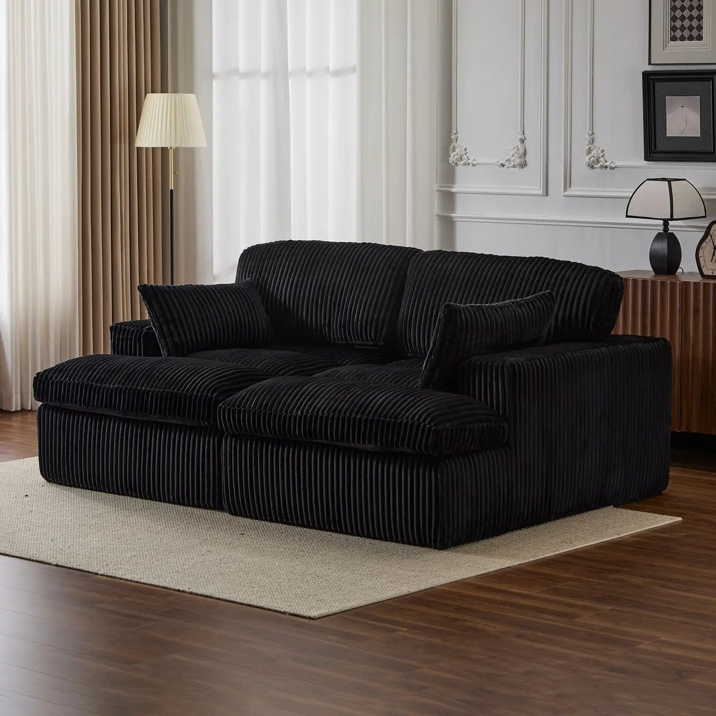 Oversized Double Chaise Lounge Chair Upholstered