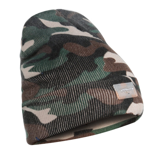 Unisex camouflage knit beanie with 5 LED headlamp by GemGear, winter warm running cap on Tampa Home & Garden Store