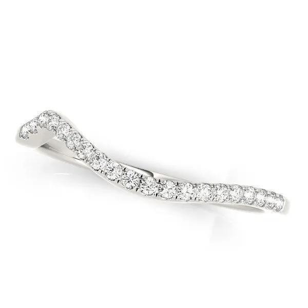 Curved 14k white gold diamond wedding band, 1/8 cttw, Bids.com on Tampa Home & Garden Store