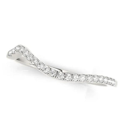 Curved 14k white gold diamond wedding band, 1/8 cttw, Bids.com on Tampa Home & Garden Store