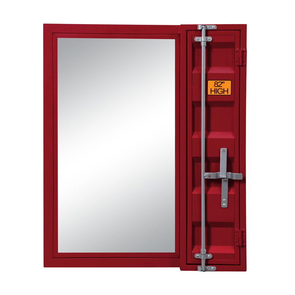 Cargo vanity mirror storage trunk red metal with clear reflection by HouseOfZazla on Tampa Home & Garden Store