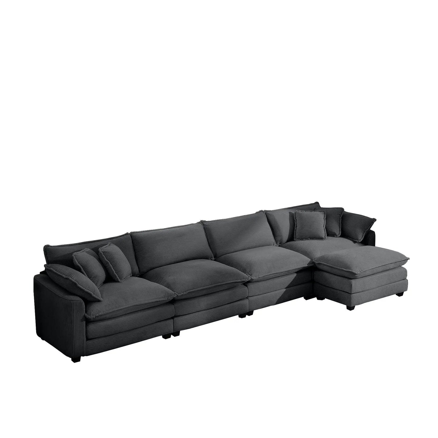 Modular sofa with ottoman in gray, 3-piece set by Unique Piece Furniture on Tampa Home & Garden Store