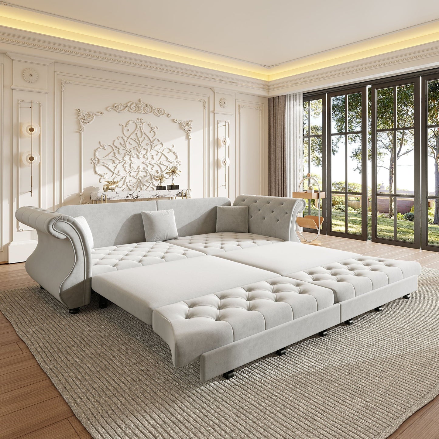 Oversized Chesterfield Sofa and a Pull Out Bed