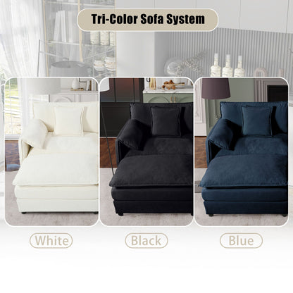 Modular Sectional Sofa Cloud Couch With Ottoman by HouseOfZazla in white black blue options on Tampa Home & Garden Store