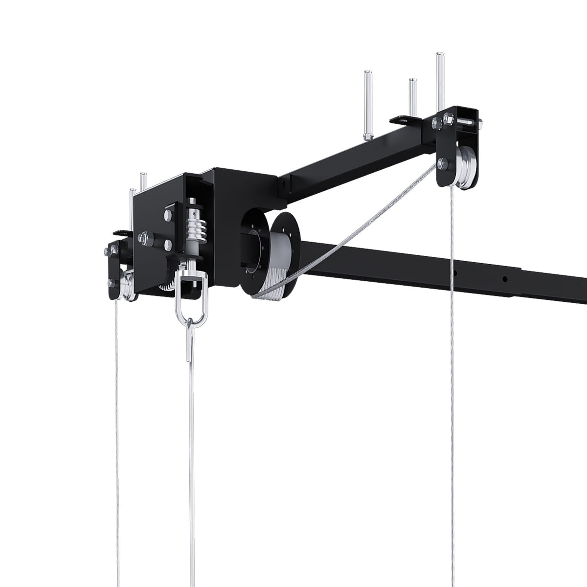 Overhead garage storage rack with crank system black steel HouseOfZazla on Tampa Home & Garden Store