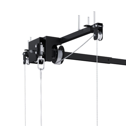 Overhead garage storage rack with crank system black steel HouseOfZazla on Tampa Home & Garden Store