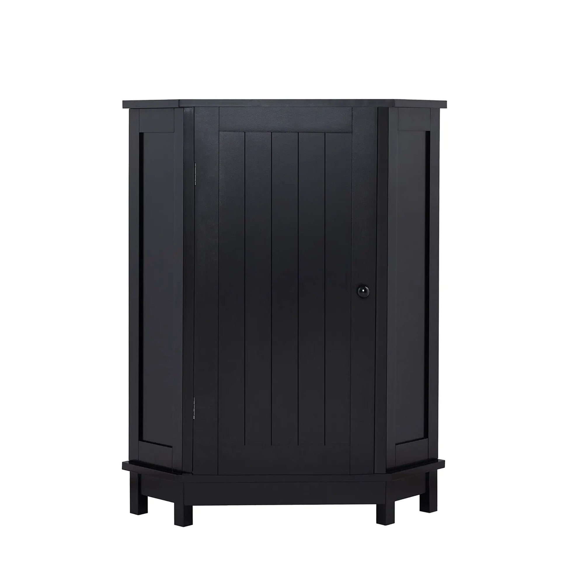 Bathroom triangle corner cabinet with adjustable shelf in black finish on Tampa Home & Garden Store