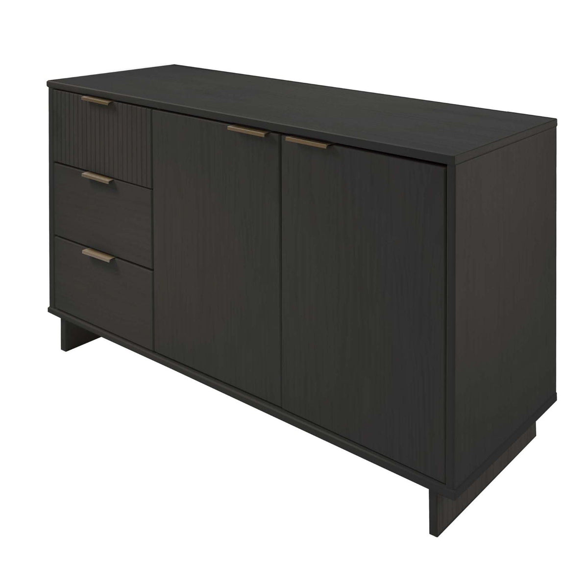 Granville sideboard with full extension drawers, dark charcoal finish, brass handles on Tampa Home & Garden Store