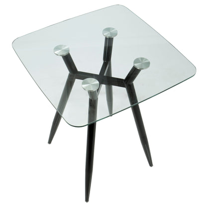 Counter table mid-century modern square glass top with black metal base HouseOfZazla on Tampa Home & Garden Store