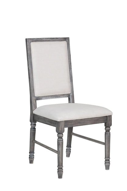 Weathered Side Chair in Cream and Gray Finish