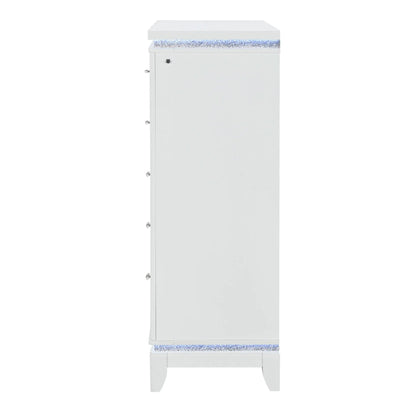 Adalid Five Drawer Chest With Led Lighting White