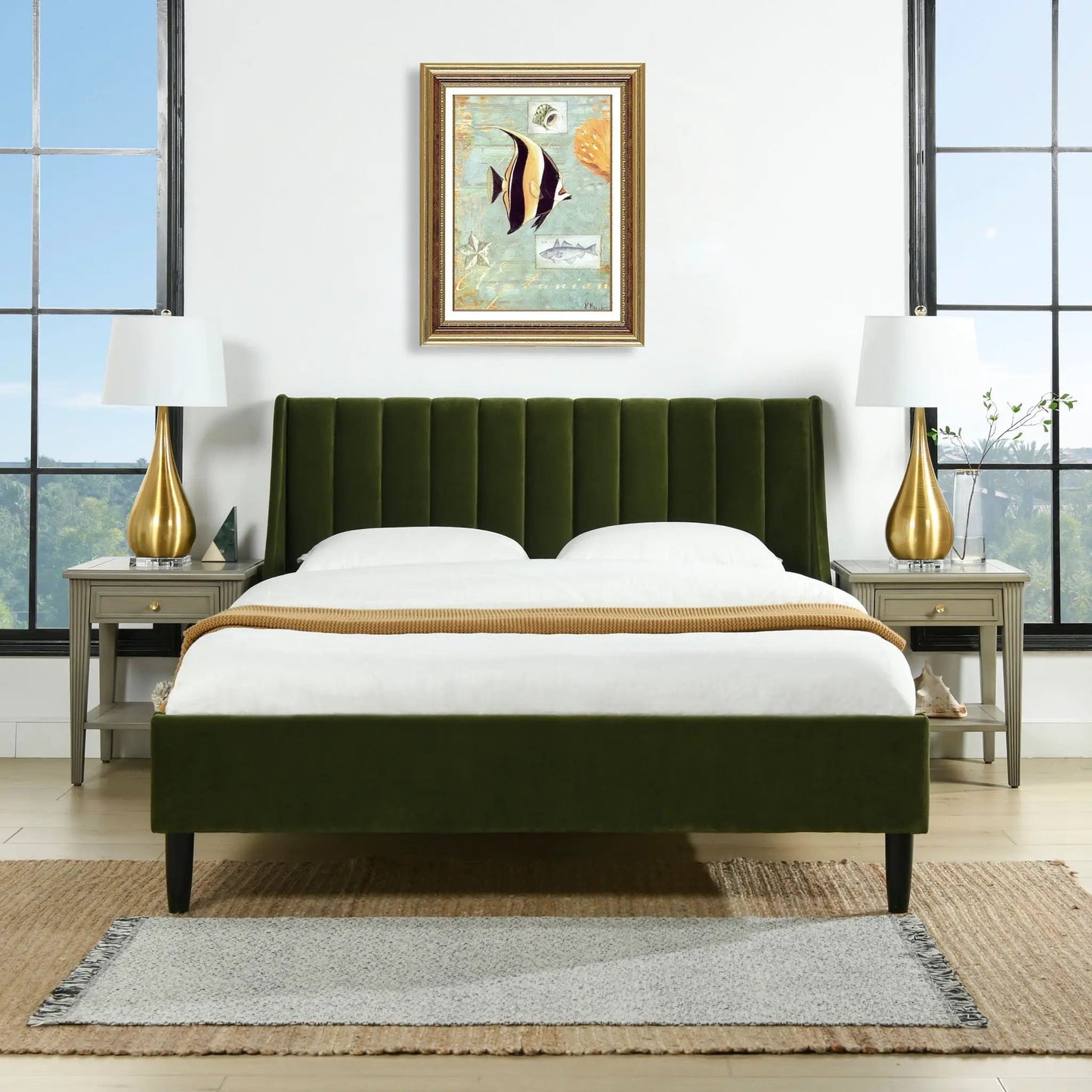 Aspen Vertical Tufted Headboard Platform Bed