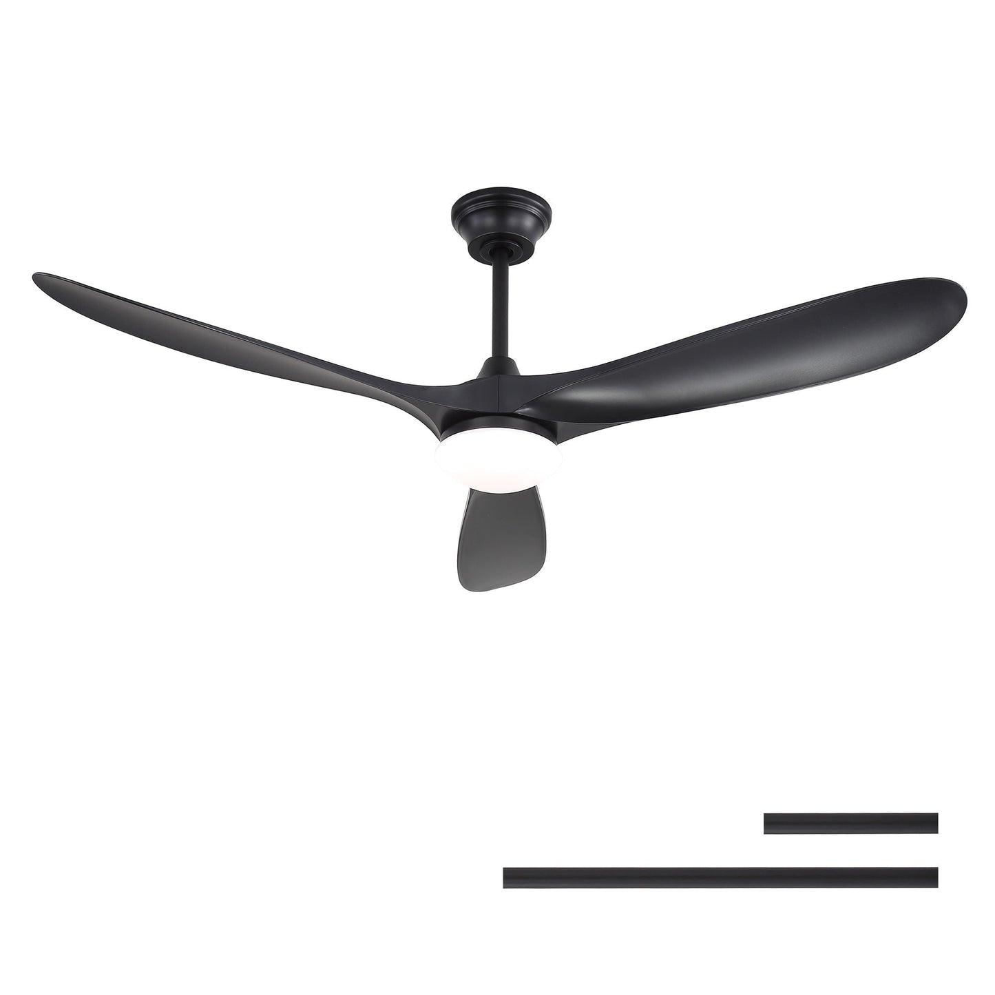 Smart ceiling fan with lights, black finish, 3 blades by HouseOfZazla on Tampa Home & Garden Store