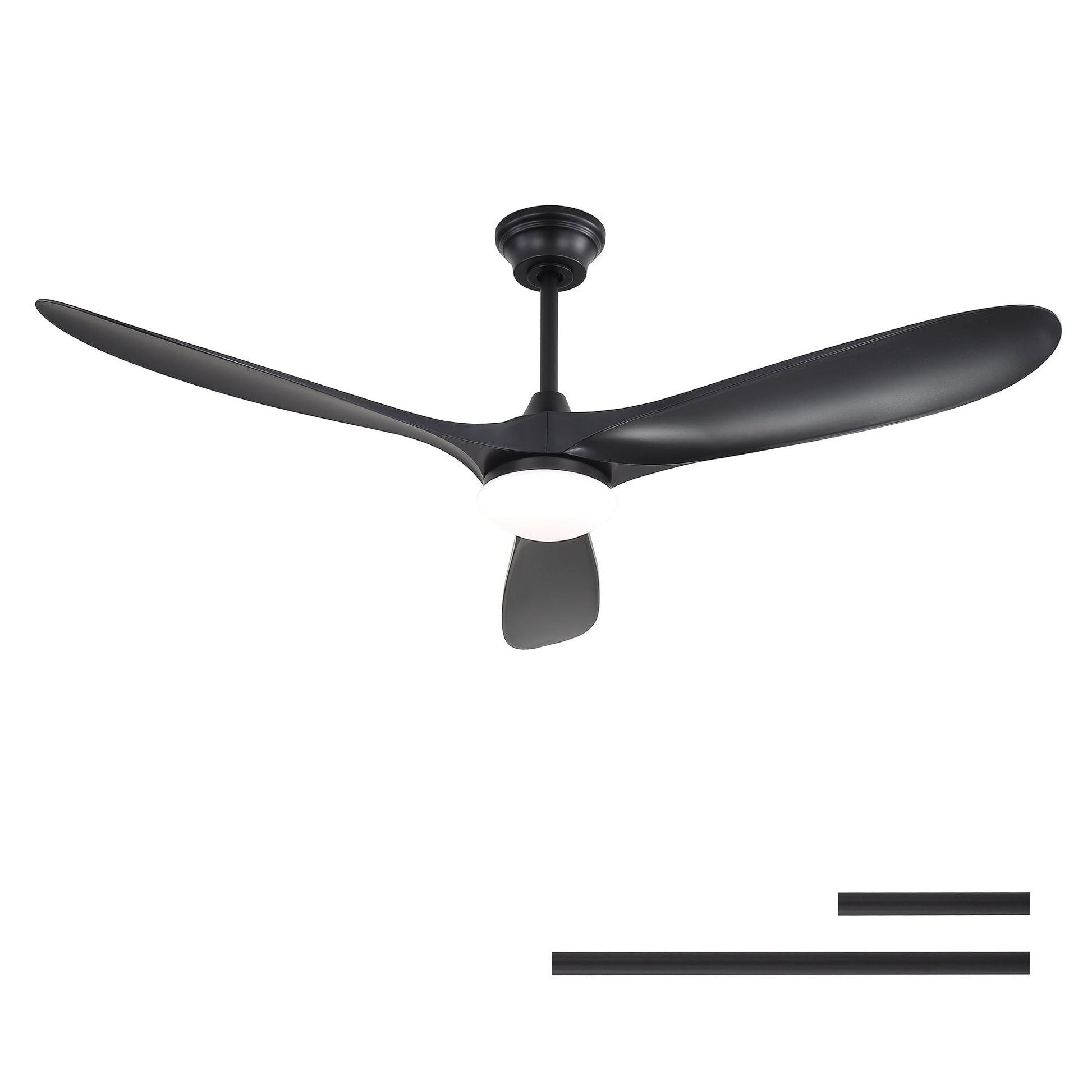 Smart ceiling fan with lights, black finish, 3 blades by HouseOfZazla on Tampa Home & Garden Store
