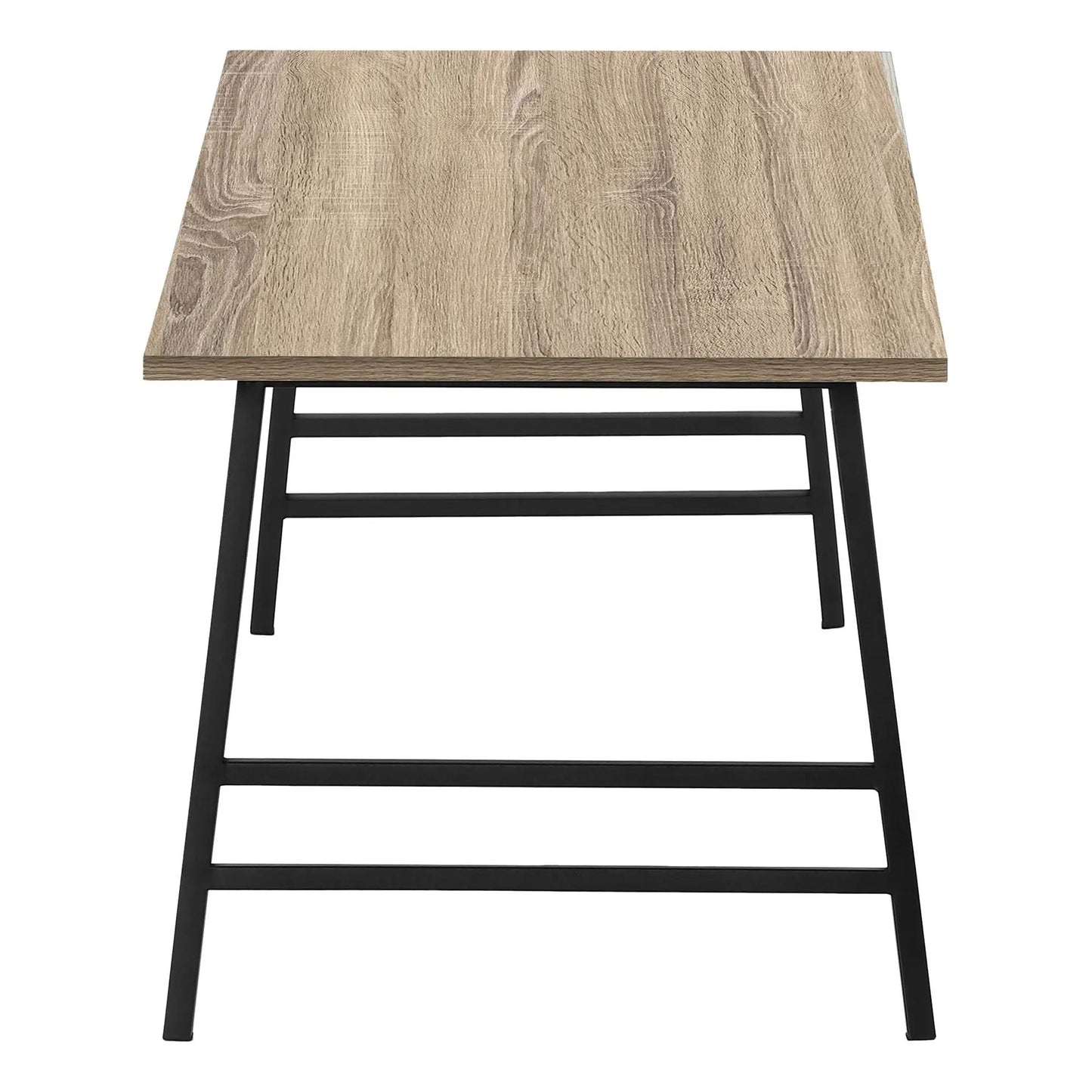 Rectangular coffee table with natural wood grain top and black metal legs on Tampa Home & Garden Store