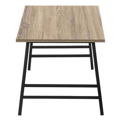 Rectangular coffee table with natural wood grain top and black metal legs on Tampa Home & Garden Store