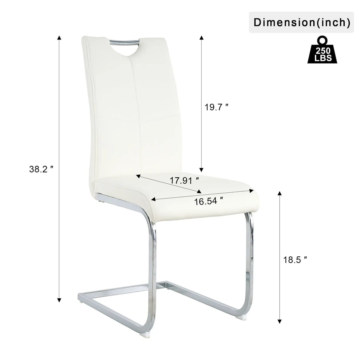 Dining Chairs with Padded Seat and Metal Legs