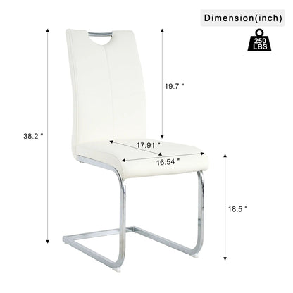 Dining Chairs with Padded Seat and Metal Legs