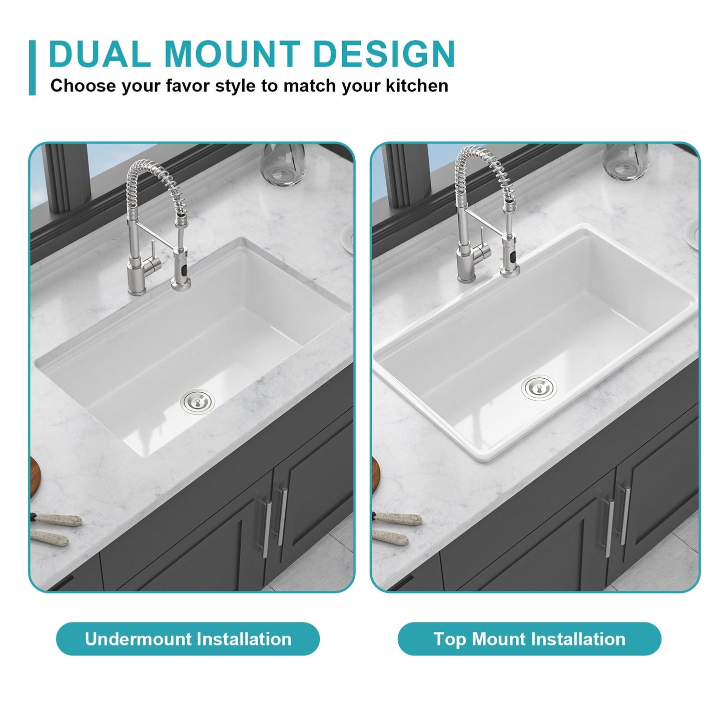 Undermount Workstation and Ceramic Kitchen Sink