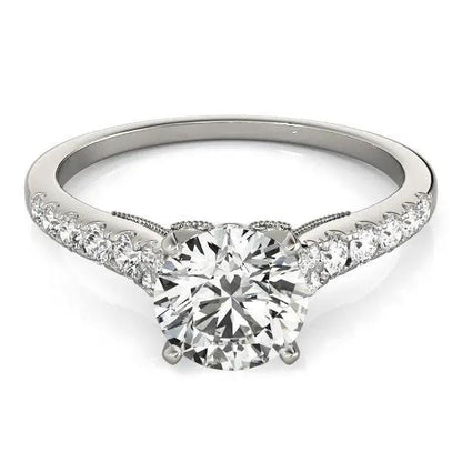14k white gold diamond engagement ring with 1 3/4 cttw single row pave band by Bids.com on Tampa Home & Garden Store