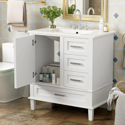 Bathroom Vanity With Sink Solid Wood Cabinet