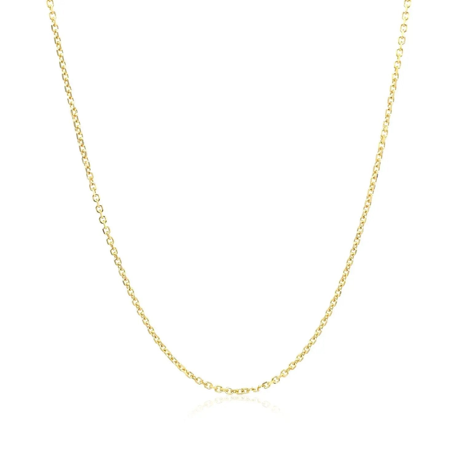 14k yellow gold diamond-cut cable link chain necklace 1.1mm on Tampa Home & Garden Store