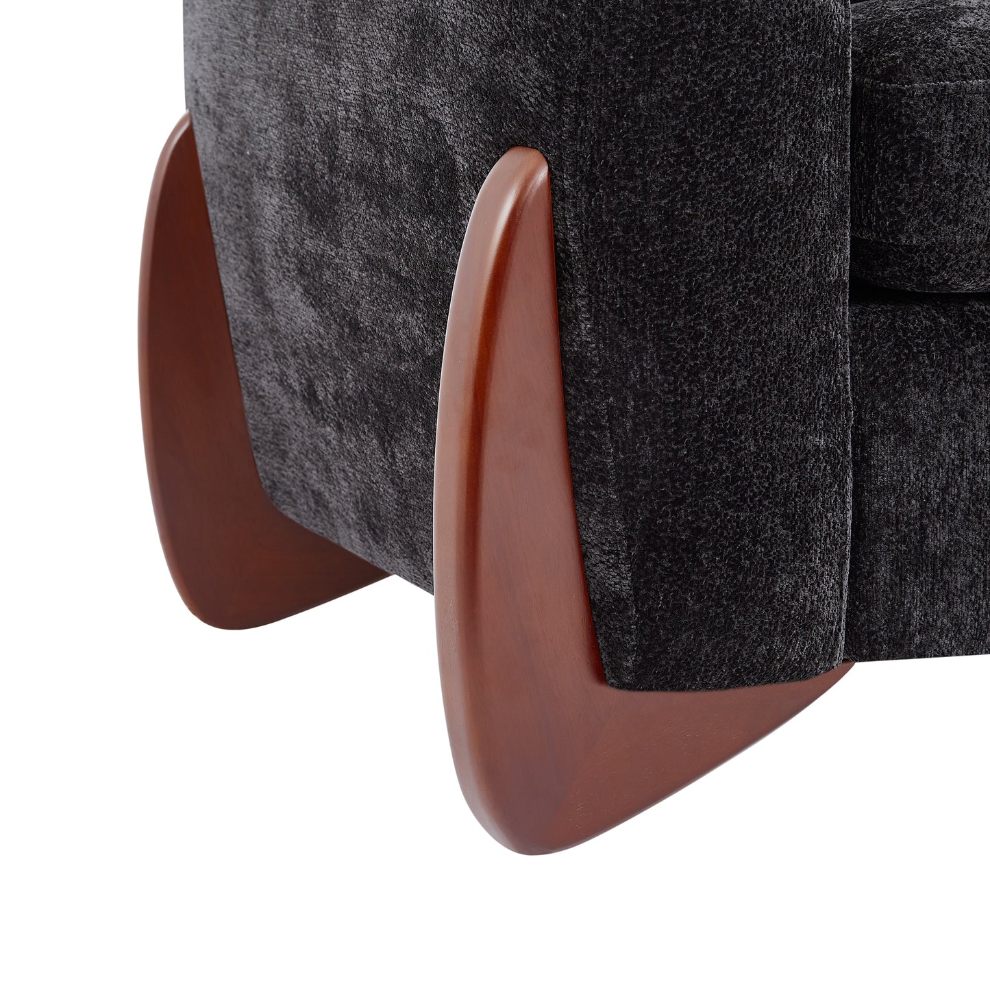 Chenille Sofa with Wooden Legs for a Modern Home