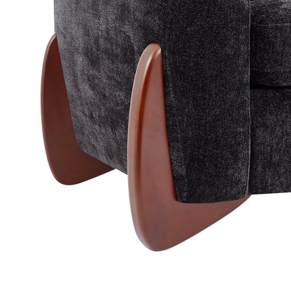 Chenille Sofa with Wooden Legs for a Modern Home