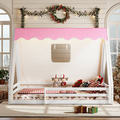 Youth House Floor Bed With Tent Light And Frame