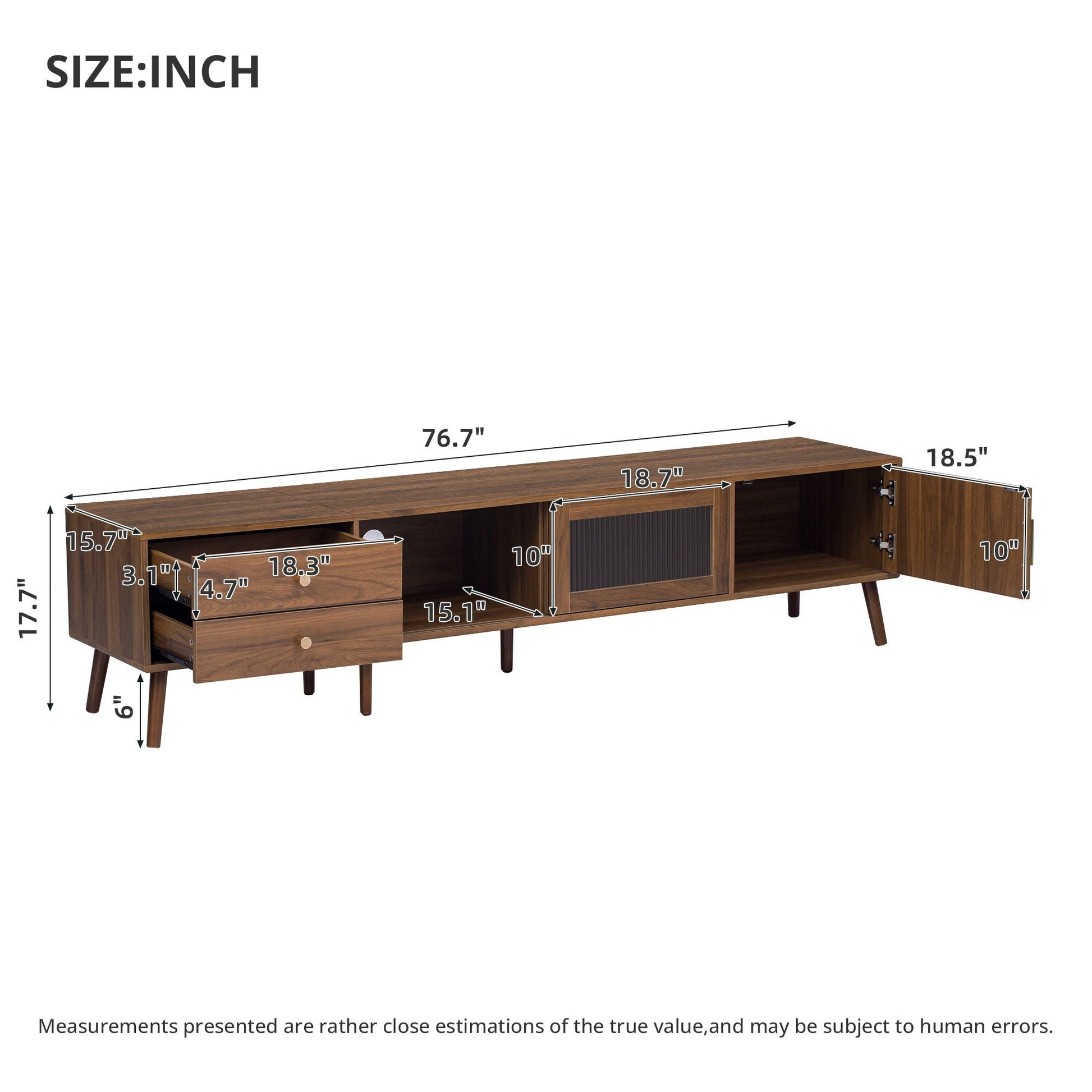 76in TV stand entertainment center in dark wood with storage cabinets by HouseOfZazla on Tampa Home & Garden Store