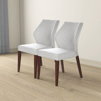 Luca Dining Chair Set of 2 Light Gray Upholstered