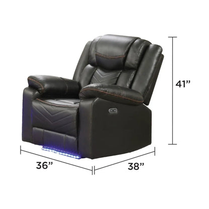 Challenger LED Recliner Chair black leather with blue LED lighting by Unique Piece Furniture on Tampa Home & Garden Store