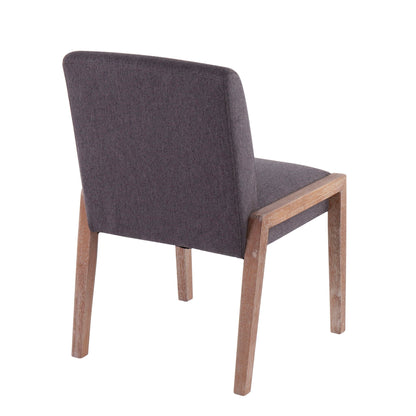 HouseOfZazla chair set of 2 with foam-padded seats in charcoal fabric and wood legs on Tampa Home & Garden Store