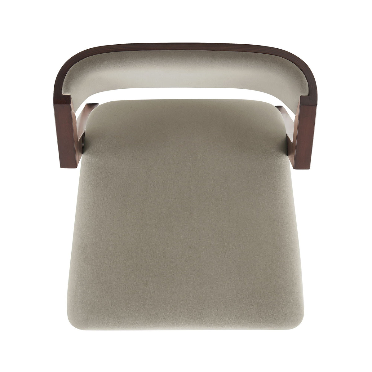 Patricia Counter Stool beige upholstered seat with dark wood arms HouseOfZazla 24–27in on Tampa Home & Garden Store