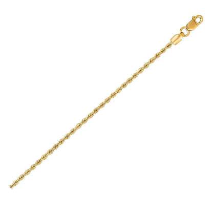 14k yellow gold solid rope chain necklace, 1.50 mm, by Bids.com, lobster clasp on Tampa Home & Garden Store