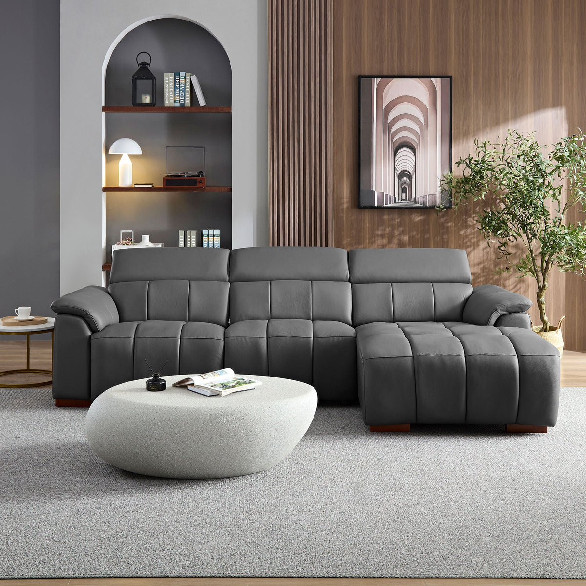 Wall-Hugger Reclining Sofa Modern Electric Control