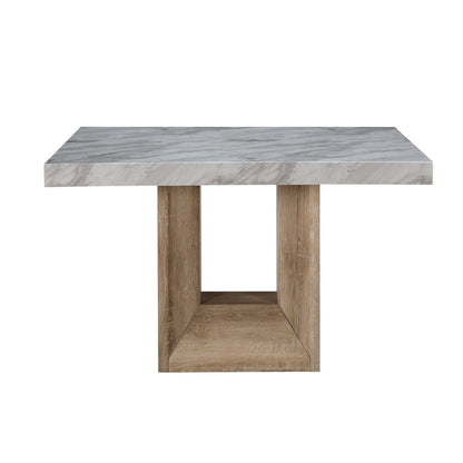 Dining table Sheena with faux marble top in gray/white, wood legs, HouseOfZazla brand on Tampa Home & Garden Store